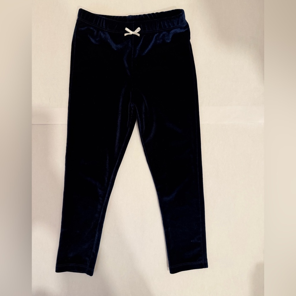 Pink Chicken Navy Velour Leggings